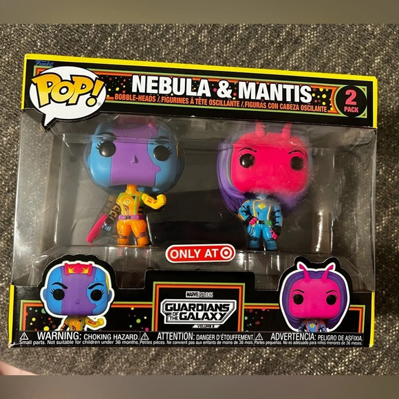 NIB Funko Pop Marvel Nebula and Mantis Blacklight Target Exclusive 2 Pack - Picture 2 of 5